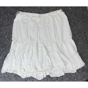 Added Dimensions Catherines White Eyelet Tiered Ruffle Midi Skirt Plus Size 3X